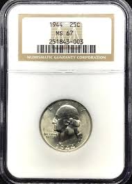 1944 WASHINGTON SILVER QUARTER DOLLAR NGC MS-67. | eBay