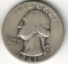 USA - 1941P - Washington ¼ $ - Silver Eagle - no mint mark ...