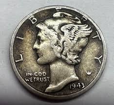 1943-D Mercury Dime. Most lines on torch are visible. No ...