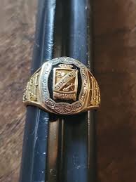1950 Vintage HERFF JONES 1OK Yellow/ White Gold Class Ring Sz 9.5 WESTVILLE TWP | eBay