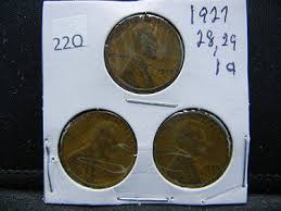 1927, 28, 29 Lincon Wheat Cents