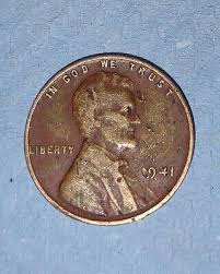 1941 Lincoln Wheat Penny-No Mint Mark-L Error One Cent Coin ...