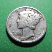 1942 MERCURY DIME (WORLD WAR 2 ERA) 90% SILVER ~ LOT C123 - For Sale, Buy Now Online - Item #527631