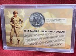 1944 P Walking Liberty Silver Half Dollar Coin BU in Collectors Display Case | eBay