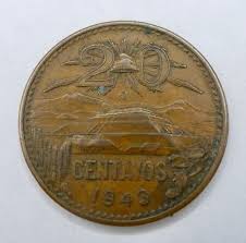 Vintage 1943 Mexico 20 Centavos Coin | eBay