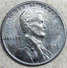 1943 S American Unc. Steel Cent Massive Plating Blisters ...