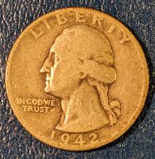 1942-D Solid Grade Silver Washington Quarter Piece Antique ...