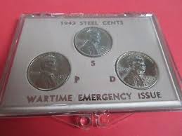 Set/3 STEEL CENTS/Pennies,1943 Wartime Emergency Issue, D, P ...