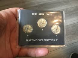 1943 STEEL CENTS SET OF P-D-S WARTIME EMERGENCY ISSUE, WOW ...