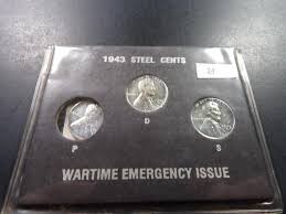 Sold at Auction: 1943-P/D/S Wartime STEEL Cents - Wartime ...