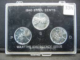 5pc 1943 Steel Cents Set "wartime Emergency Issue"