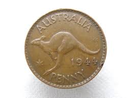 AUSTRALIA - 1944 PENNY COIN - King George V.I. - Genuine ...