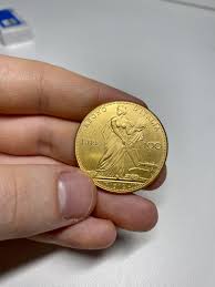 Gold Coin 100 Lire - Vittorio Emanuele III Gold Plated ...