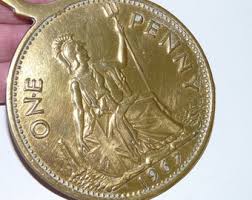 Vintage 1967 One Penny Horse Brass: Britannia Penny ...