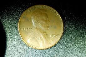 1967 Penny No Mint Mark Error Coin L error Liberty IN God We ...