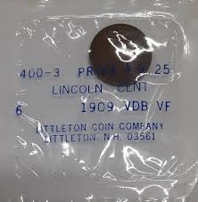 1909 VDB Lincoln Wheat Cent Very Fine in Littleton Packaging ...