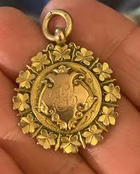 Vtg 1903 Art Deco Medallion 9k Yellow Gold Pendant Charm ...
