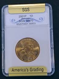 2001-P SACAGAWEA Dollar--ms70--graded by SGS--RARE ...