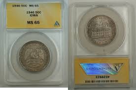 USA Half Dollar 1946 Iowa Silver Commemorative Coin ANACS MS ...