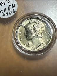 1943 P MERCURY DIME! BU Yellow Toned | eBay