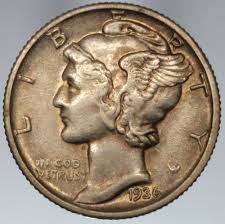 Rare Coins & Relics - 1936 Mercury Dime (Error Coin)