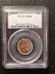 1950-D Jefferson Nickel - Graded PCGS MS-66 - GORGEOUS ...