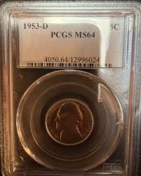 Certified 1953 D Jefferson Nickel PCGS MS-64 Free Shipping ...