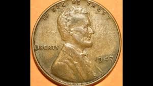 1947 US Lincoln Wheat Ears One Cent Coin - Worth $20 in MS65 ...