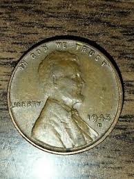 1945 -D Lincoln Wheat Penny/ one cent US coin (Denver mint ...