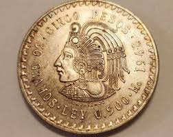 1947 - 1948 Silver Mexico 5 Pesos Coin - Etsy