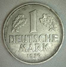 1950 G Germany 1 Mark Copper Nickel Coin YG Minted at ...