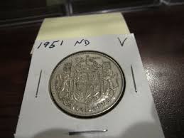 1951 - ND - Canada silver half dollar - Canadian 50 cent ...