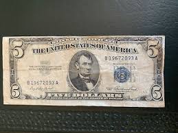 62683 Banknote Rare 1953 $5 5 Dollar bill Silver/blue Seal Shift Error See Pic | eBay