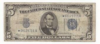 1934-A $5 Dollar Bill Silver Certificate STAR Note 711A-JNI | eBay