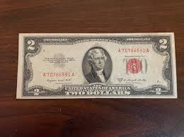 Vintage 1953 $2 Bill Red Ink Seal star edition | eBay