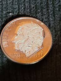 Very rare Error 1994 dime double stamp face Discolor 10 cent ...