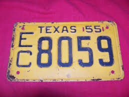 1955 Texas License Plate EC 8059 Car Truck Auto Automobile ...