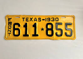 Vintage Texas 1930 Front License Plate Classic Car Tag - Etsy