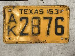 VINTAGE 1953 TEXAS LICENSE PLATE AK2876 | eBay