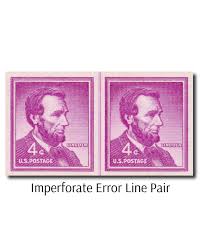 1058a - 1958 4c Liberty Series: Abraham Lincoln, Imperf ...