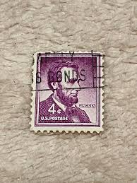 Rare 4 cent Abraham Lincoln stamp, issued between 1951-1960 ...