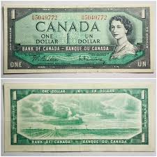 1954 Bank of Canada Dollar Currency Banknote Money p-75 Prefix: R/N 5049772 | eBay