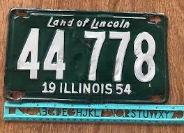 License Plate, Illinois, Passenger, 1954, Shorter version w ...