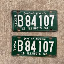 1954 Illinois Truck License Plate Pair B 84107 Ford Chevy ...