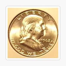 1962 Franklin Half Dollar" Sticker for Sale by coinsxcrochet ...