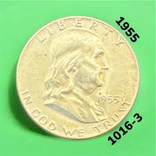 Vintage 1955 Franklin Half Dollar, 90% SILVER, Coin ...