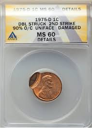 1980D Lincoln Cent Double Struck error coin, Second Strike ...