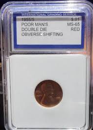 Lot - 1955 Graded Poor Mans Wheat Back