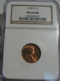 BU RED GEM 1939-d Lincoln Wheat Penny NGC MS66 RD. #16 | eBay