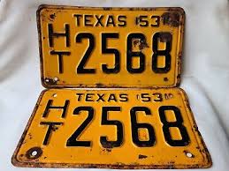 Vintage 1953 Texas License Plate Pair 0322 | eBay